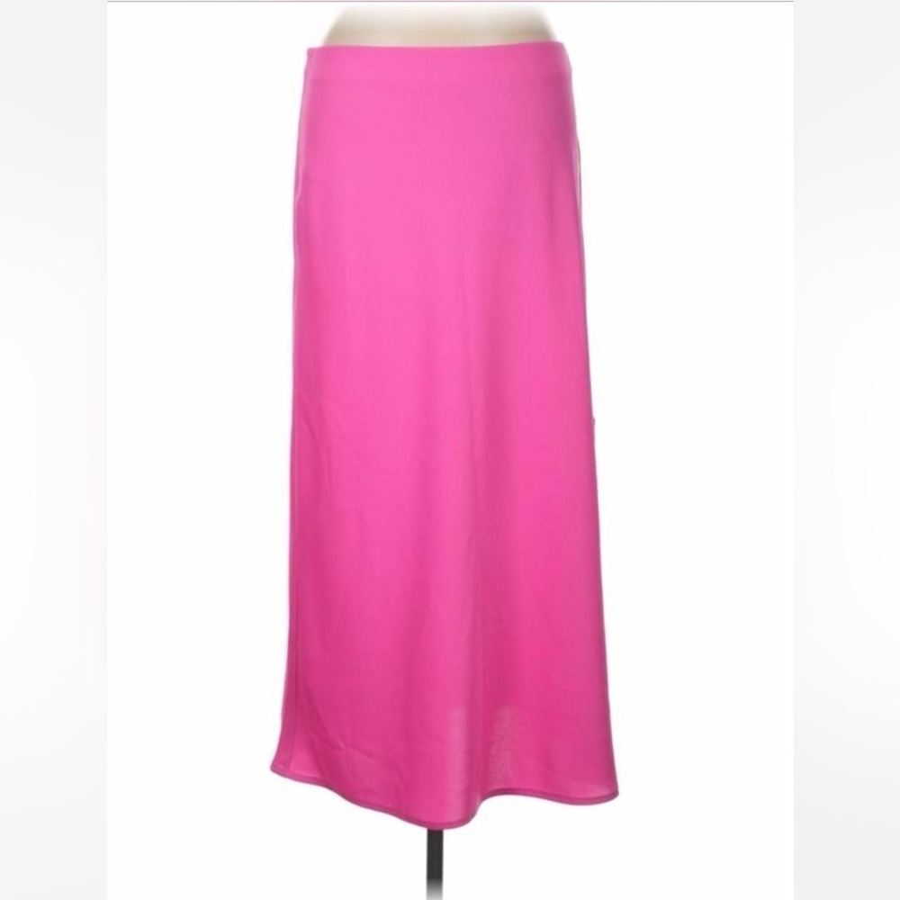 A New Day Stretch Satin Midi Skirt